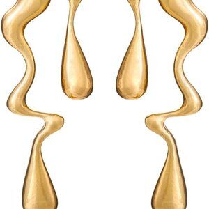 Large Gold Teardrop Earrings Irregular Geometric Stud Earrings for Women